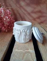 Handmade Angel Candle Jar Stonecast Design, Soy Wax - thumbnail 1