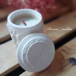 Handmade Angel Candle Jar Stonecast Design, Soy Wax - thumbnail 2
