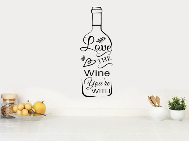 Love The Wine Quote Wall Art Sticker Modern Home Decor - image 1