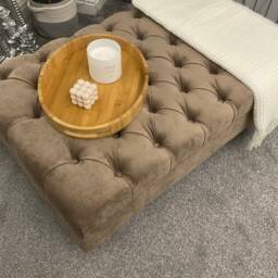 Handmade Footstool Coffee Table Pouffe Bench Chesterfield Naples Fabric - Free Samples - thumbnail 2
