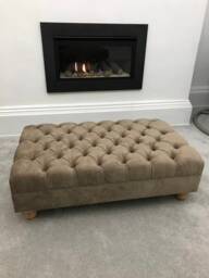 Handmade Footstool Coffee Table Pouffe Bench Chesterfield Naples Fabric - Free Samples