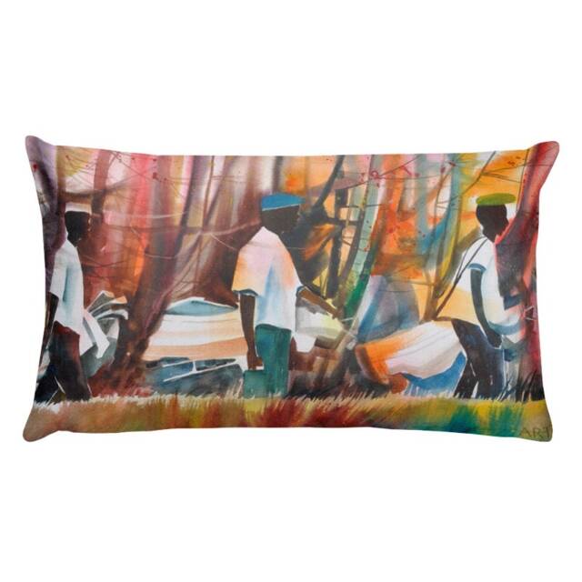 Decorative Pillow Cover, African American Art, Father's Day Gift, Golf Throw Pillow, Gift For Dad, Him, Accent