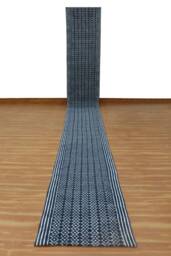Hand Block Printed Cotton Runner Rug, Indian Hallway Rug - thumbnail 1