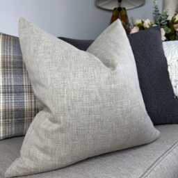 Handmade Taupe Pillow Cover - Double Sided Cushion Cotton Fabric By John Lewis & Partners - thumbnail 1