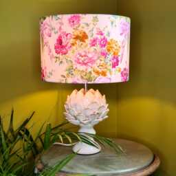 Liberty Bridgerton Lampshade Bow Bouquet Pink Floral Drum Lampshade - thumbnail 3