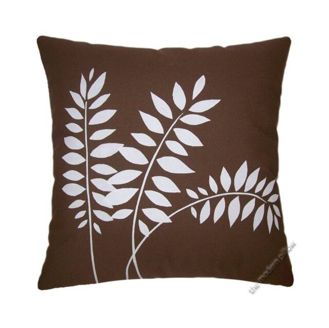 Chocolate Brown Wheat Stalk Decorative Throw Pillow Cover/Case Cushion 20x20 - image 1