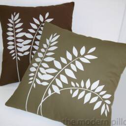 Chocolate Brown Wheat Stalk Decorative Throw Pillow Cover/Case Cushion 20x20 - thumbnail 2