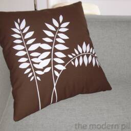 Chocolate Brown Wheat Stalk Decorative Throw Pillow Cover/Case Cushion 20x20 - thumbnail 3