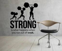 Strong Wall Quotes Vinyl Decal Sticker Murals Fitness Gym Room Interior Motivational Posters Home Art Decor - 40Nr - thumbnail 1