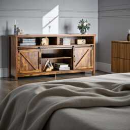 Sliding Barn Door Tv Stand 150cm Farmhouse Entertainment Console With Storage - thumbnail 3