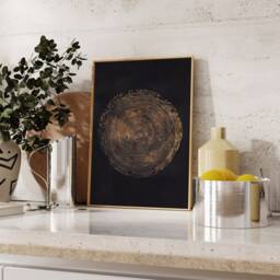 Gold Larch Tree Ring Print Large Wabi Sabi Wall Art - thumbnail 2