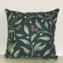 Hepburn Linen Cushion Cover, Australian Botanical, Deep Teal Colouring - thumbnail 1
