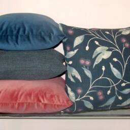 Hepburn Linen Cushion Cover, Australian Botanical, Deep Teal Colouring - thumbnail 2