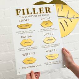 Lip Filler Journey 3D Acrylic Sign - Aesthetics Display Signage Beauty Clinic Wall Decor Salon Information A3 Size - thumbnail 1