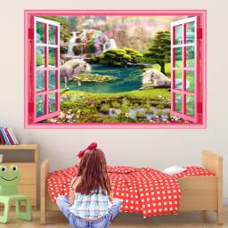 Unicorn Fairy Forest Fantasy Wall Decal Sticker Mural Poster Print Art Kids Girls Bedroom Decor Az43 - thumbnail 2