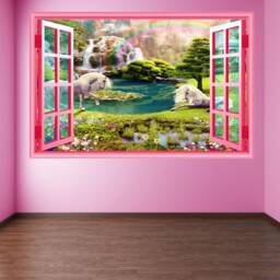Unicorn Fairy Forest Fantasy Wall Decal Sticker Mural Poster Print Art Kids Girls Bedroom Decor Az43 - thumbnail 3