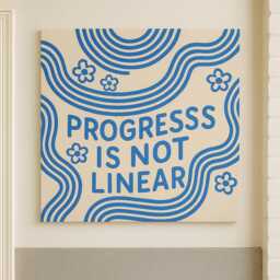 Progress Is Not Linear Tapestry Inspirational Mental Health Wall Art - thumbnail 4