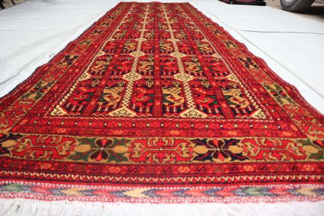 3x9 Ft Hand Knotted New Tribal Runner Rug, Afghan Wool Antique Geometric High Pile Brand Kitchen Rug - image 1