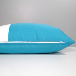 Aruba Blue & White Sunbrella?? Outdoor Pillow in Modern Color Block For Pool Or Patio Lounge Chairs, Colourful Cushions By Mazizmuse - thumbnail 2