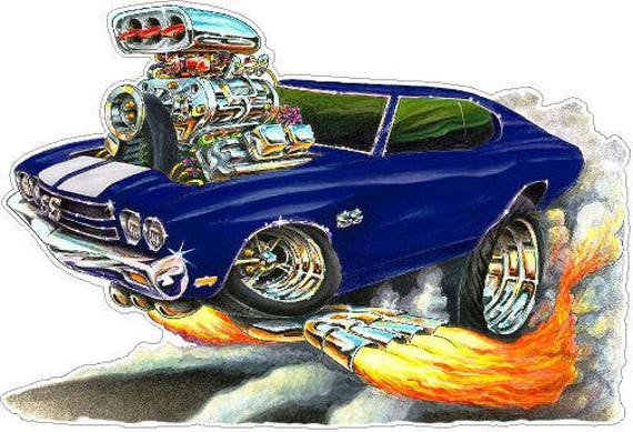 1970 Chevy Chevelle Muscle Car Wall Decal Man Cave Decor - image 1