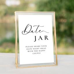 Date Jar, Share Your Night Ideas - Wedding Sign, Unique Idea, Modern Guest Book A5 Small Fun - thumbnail 1