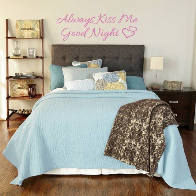 Always Kiss Me Goodnight Vinyl Wall Decal For Bedroom Or Nursery