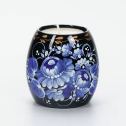 Hand Painted Tea Light Holder Made in Ukraine Wooden Petrykivka Folk Art Christmas Gift S022 - thumbnail 3