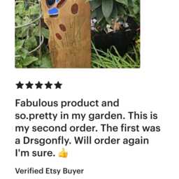 Kingfisher Bird Garden Sculpture - Personalised Reclaimed Wood & Stained Glass - thumbnail 4
