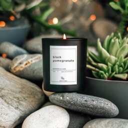 Black Pomegranate Soy Candle Pomegranate Noir Autumn Home Decor Self Care Gift Relaxing Aromatherapy Minimalist Christmas - thumbnail 2