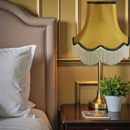 Traditional Antique Gold Fabric Lampshade Handmade For Table & Floor Standard Lamp Bases, Wall Light Fixtures, Ceiling Fittings - thumbnail 2