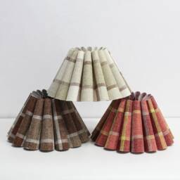 Duzy Handmade Plaid Fabric Pleated Lampshade For Home Decor, Custom Made - thumbnail 1
