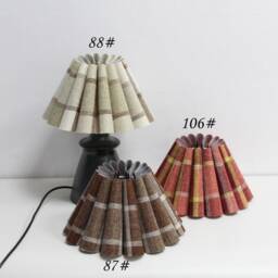 Duzy Handmade Plaid Fabric Pleated Lampshade For Home Decor, Custom Made - thumbnail 2