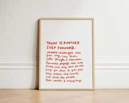 Another Step Print, Positive Affirmations Poster, Wall Art, Office Desk Kids Room Living Unframed - thumbnail 1