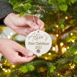 Personalised Christmas Bauble Birch Plywood Ornament, New Home Gift - thumbnail 3