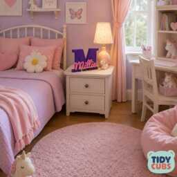 Custom 18cm Initial Letter Name Sign - Personalised Kids Room Decor Free Standing Display For Nursery Mountable Wall Art - thumbnail 2