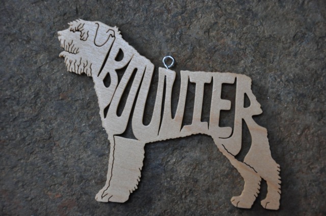 Bouvier Adorable Dog Decoration Ornament Wood Cut Out