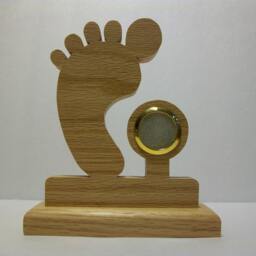 Baby Footprint Clock - Custom Handmade Solid Oak I Make Each Item Myself - thumbnail 4