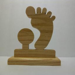 Baby Footprint Clock - Custom Handmade Solid Oak I Make Each Item Myself - thumbnail 3