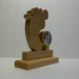Baby Footprint Clock - Custom Handmade Solid Oak I Make Each Item Myself - thumbnail 2