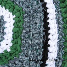 Irish Hexagon Crocheted Rag Rug, Eco Friendly, Washable, Green Color, Durable, Bath Mat, Kitchen, Home Decor, Houndstooth, Luck Of The Irish - thumbnail 3
