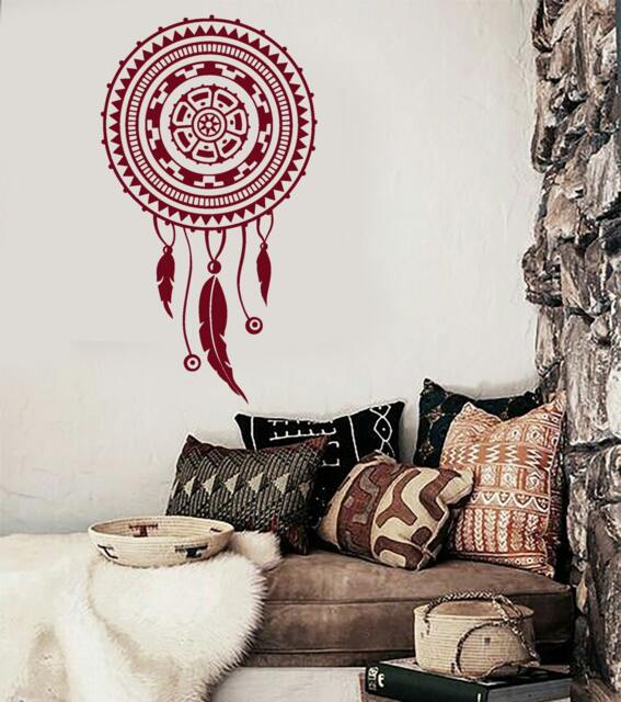 Wall Vinyl Decal Bedroom Decor Dream Catcher Lakota Willow Hoop Snare Modern Ethnic Home - #1080Dz - image 1