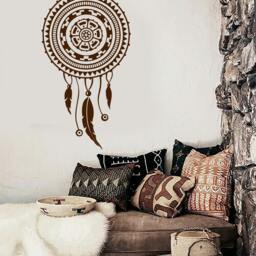 Wall Vinyl Decal Bedroom Decor Dream Catcher Lakota Willow Hoop Snare Modern Ethnic Home - #1080Dz - thumbnail 2