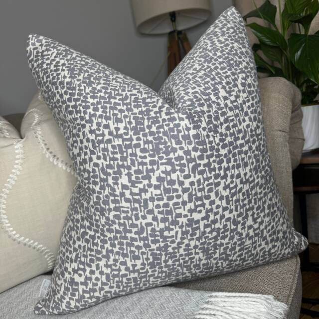 Modern Steel Grey Pillow Cover, John Lewis Fabric, Abstract Design - Handcrafted in The UK - image 1