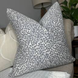 Modern Steel Grey Pillow Cover, John Lewis Fabric, Abstract Design - Handcrafted in The UK