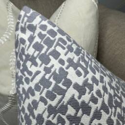 Modern Steel Grey Pillow Cover, John Lewis Fabric, Abstract Design - Handcrafted in The UK - thumbnail 4