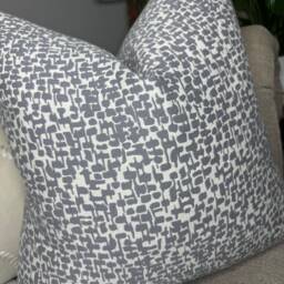 Modern Steel Grey Pillow Cover, John Lewis Fabric, Abstract Design - Handcrafted in The UK - thumbnail 2