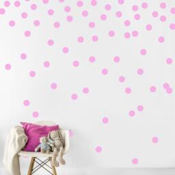 Pink Wall Decal Dots - 200 Decals - 2'' Inch Vinyl Graphic Shapes Kids Room Design Nursery Classroom Accent Sticker Art Decor G77 - thumbnail 1