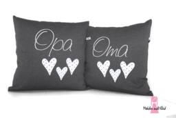 Grandma & Grandpa Cushions, Twin Pack, With Zipper Inlay, 40 X cm - thumbnail 1
