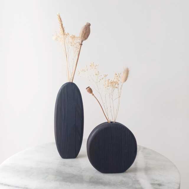 Wooden Flower Vase, Minimal Design, Handcrafted Home Decor, Fresh Flowers, Decor, Geometric Form Vase - image 1