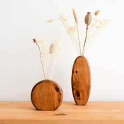 Wooden Flower Vase, Minimal Design, Handcrafted Home Decor, Fresh Flowers, Decor, Geometric Form Vase - thumbnail 2